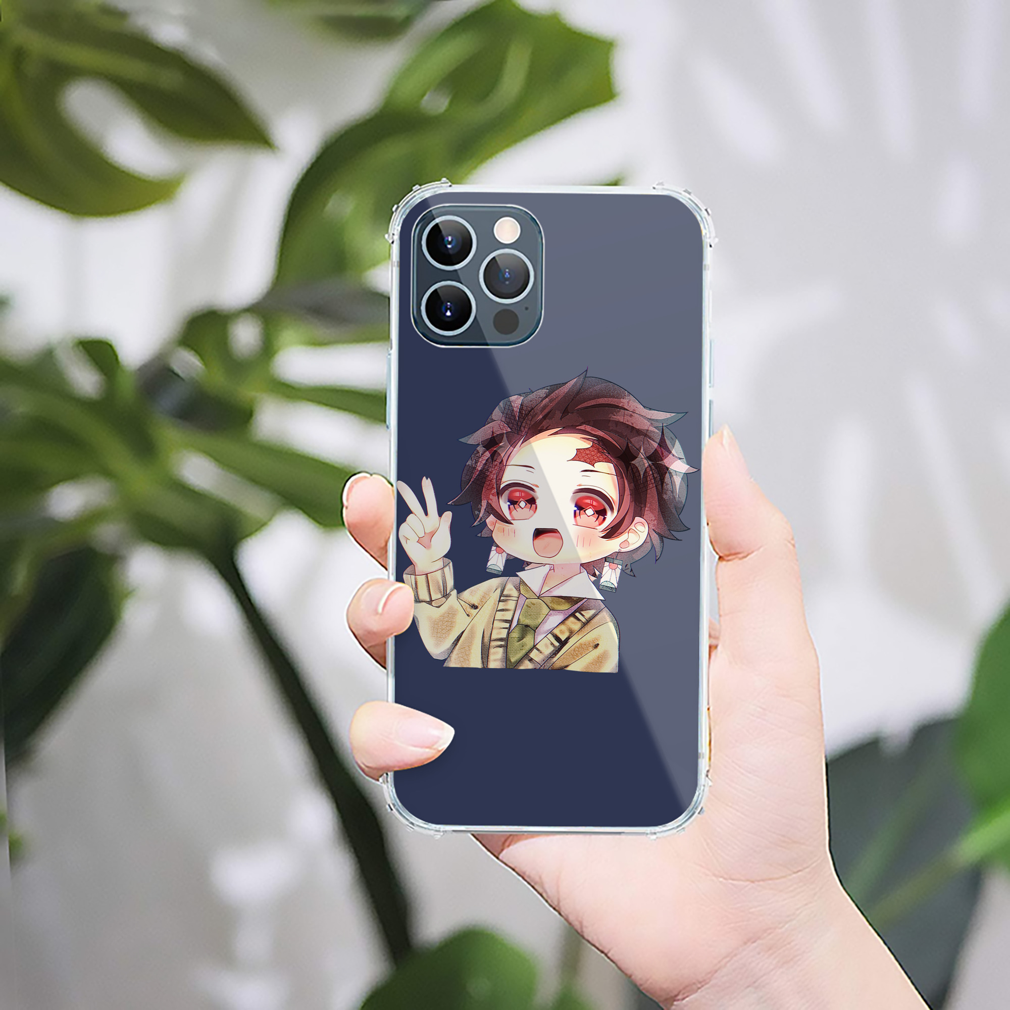 （画像用） 鬼滅の刃 竈門 炭治郎／かまど たんじろう Kamado Tanjirou 【iPhone 12シリーズ対応】透明スマホケース（クリアソフトケース）